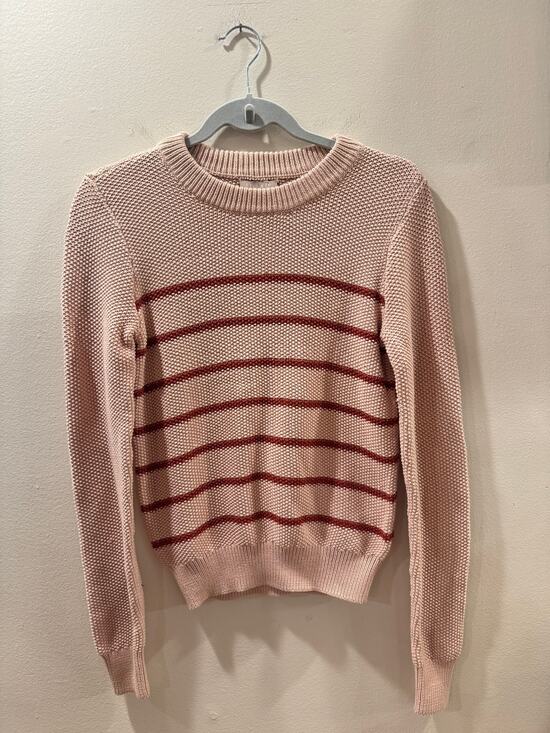 Lilla P. Sweaters - Lilla P. Long Sleeve Striped Crewneck Sweater in Tea Rose/Henna - Size S